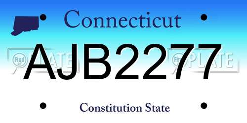 AJB2277 Connecticut License Plate