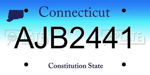 AJB2441 Connecticut License Plate