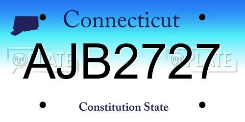 AJB2727 Connecticut License Plate