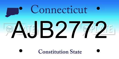 AJB2772 Connecticut License Plate