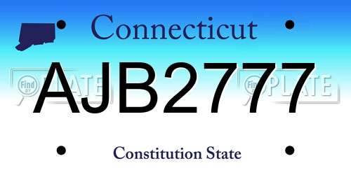 AJB2777 Connecticut License Plate