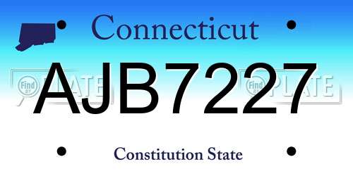 AJB7227 Connecticut License Plate