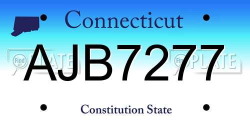 AJB7277 Connecticut License Plate
