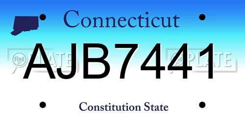 AJB7441 Connecticut License Plate