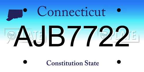AJB7722 Connecticut License Plate
