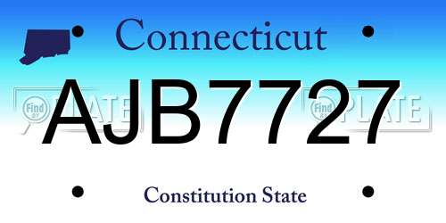 AJB7727 Connecticut License Plate