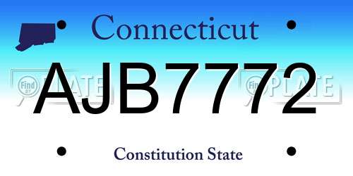 AJB7772 Connecticut License Plate