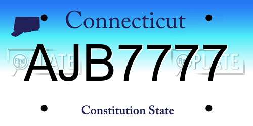 AJB7777 Connecticut License Plate