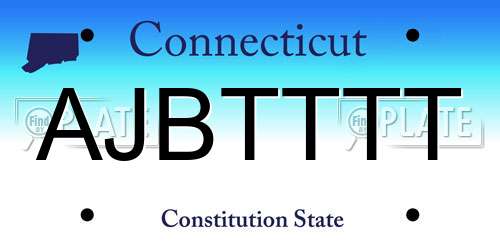 AJBTTTT Connecticut License Plate