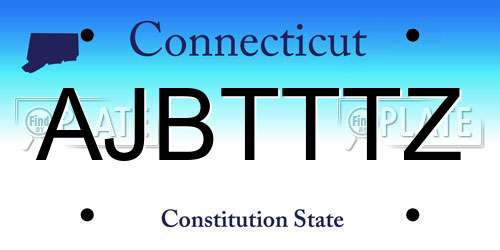 AJBTTTZ Connecticut License Plate
