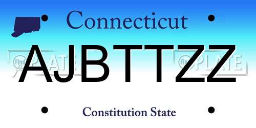 AJBTTZZ Connecticut License Plate