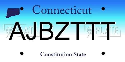 AJBZTTT Connecticut License Plate