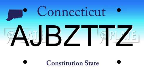 AJBZTTZ Connecticut License Plate