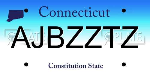 AJBZZTZ Connecticut License Plate