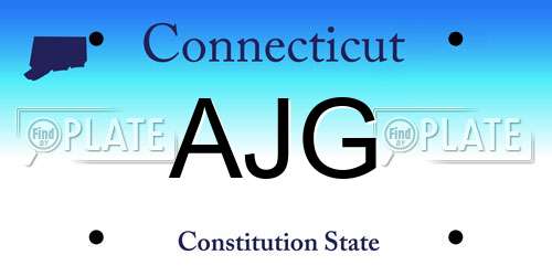 AJG Connecticut License Plate