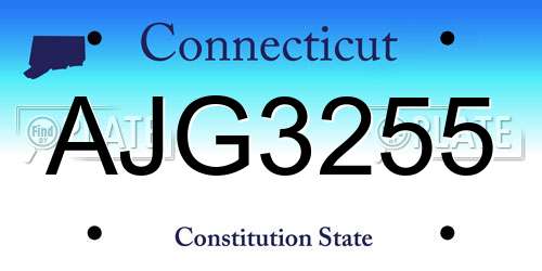 AJG3255 Connecticut License Plate