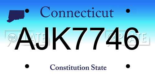 AJK7746 Connecticut License Plate