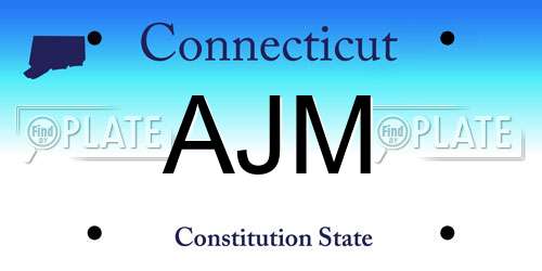 AJM Connecticut License Plate