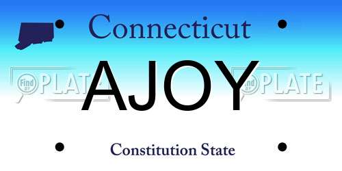 AJOY Connecticut License Plate