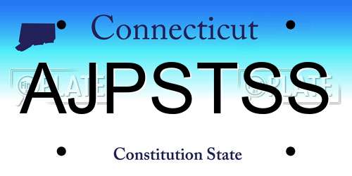 AJPSTSS Connecticut License Plate