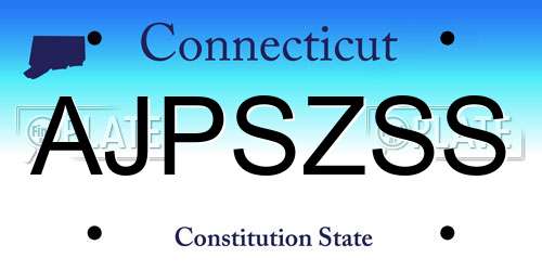 AJPSZSS Connecticut License Plate