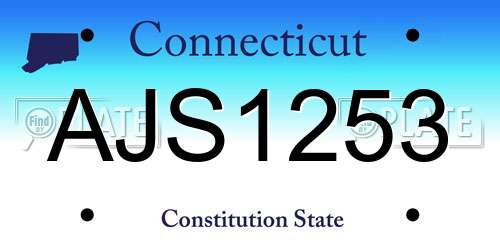 AJS1253 Connecticut License Plate