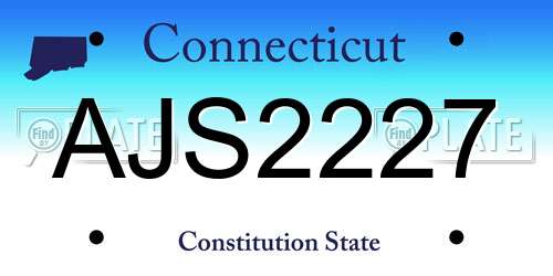 AJS2227 Connecticut License Plate