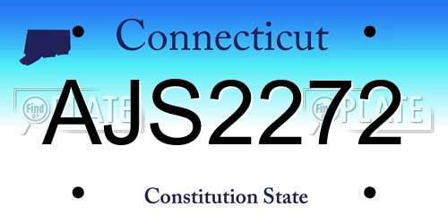 AJS2272 Connecticut License Plate
