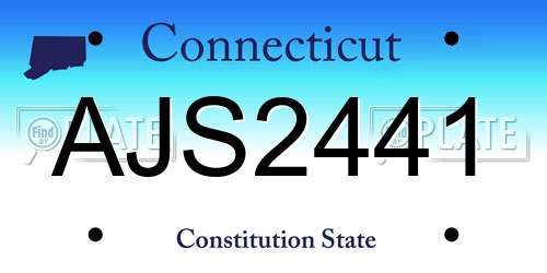 AJS2441 Connecticut License Plate