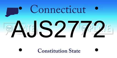 AJS2772 Connecticut License Plate