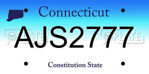 AJS2777 Connecticut License Plate