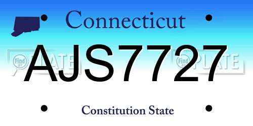 AJS7727 Connecticut License Plate