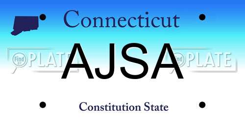 AJSA Connecticut License Plate