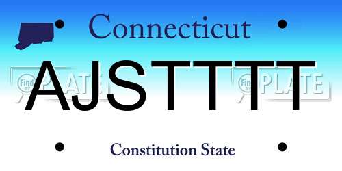 AJSTTTT Connecticut License Plate