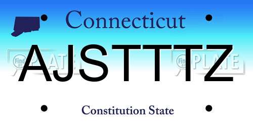 AJSTTTZ Connecticut License Plate