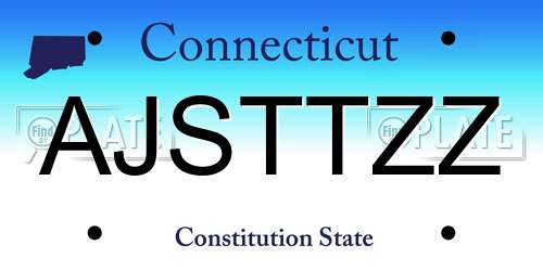 AJSTTZZ Connecticut License Plate