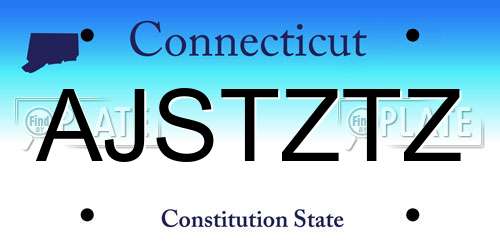 AJSTZTZ Connecticut License Plate