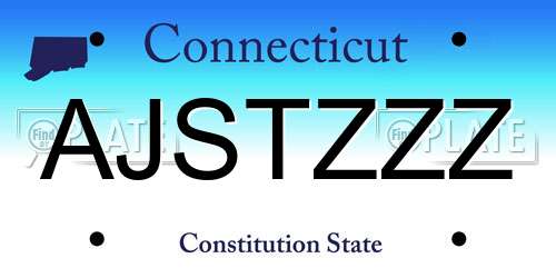 AJSTZZZ Connecticut License Plate