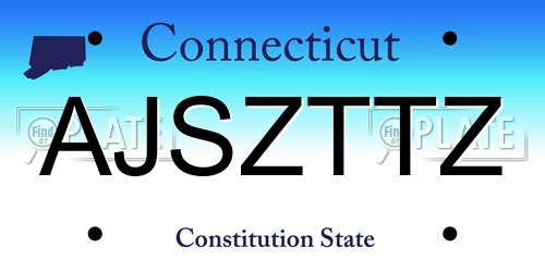 AJSZTTZ Connecticut License Plate