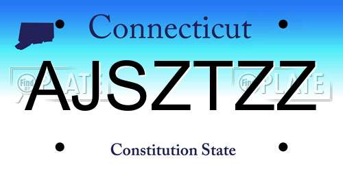 AJSZTZZ Connecticut License Plate