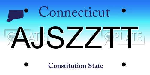 AJSZZTT Connecticut License Plate