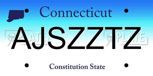 AJSZZTZ Connecticut License Plate