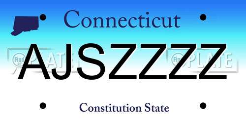 AJSZZZZ Connecticut License Plate