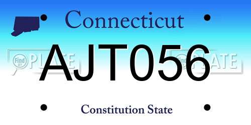 AJT056 Connecticut License Plate