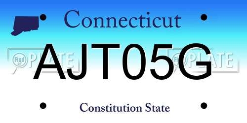 AJT05G Connecticut License Plate