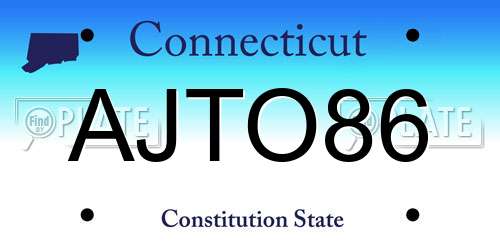 AJTO86 Connecticut License Plate
