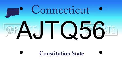 AJTQ56 Connecticut License Plate
