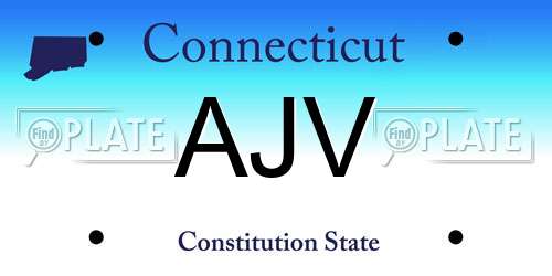 AJV Connecticut License Plate
