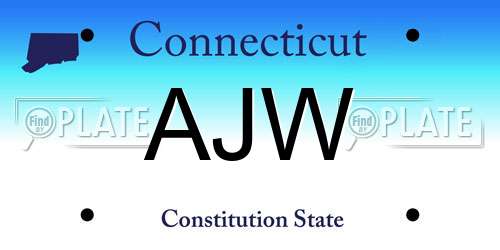 AJW Connecticut License Plate