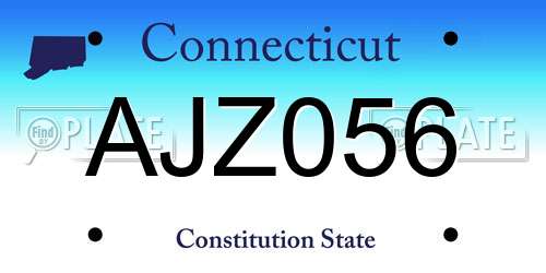 AJZ056 Connecticut License Plate